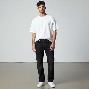 Levi's 501 Men's Black Denim Button Fly Straight Cotton Jeans Size 31x32 (30x32)